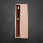 Urushi Gasumi Lacquered Wooden Chopsticks 210mm Red with Paulownia Wooden Box (8.3”)-[Musashi]-[Japanese-Kitchen-Knives]