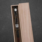 Urushi Gasumi Lacquered Wooden Chopsticks 230mm Black with Paulownia Wooden Box-[Musashi]-[Japanese-Kitchen-Knives]