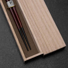 Urushi Hori Benkei Lacquered Wooden Chopsticks 210mm Red with Paulownia Wooden Box-[Musashi]-[Japanese-Kitchen-Knives]