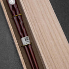 Urushi Hori Benkei Lacquered Wooden Chopsticks 210mm Red with Paulownia Wooden Box-[Musashi]-[Japanese-Kitchen-Knives]