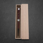 Urushi Hori Benkei Lacquered Wooden Chopsticks 210mm Red with Paulownia Wooden Box-[Musashi]-[Japanese-Kitchen-Knives]