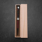 Urushi Hori Benkei Lacquered Wooden Chopsticks 230mm Black with Paulownia Wooden Box-[Musashi]-[Japanese-Kitchen-Knives]