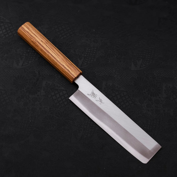 薄刃 片刃 SK鋼 霞 オーク柄 150mm – MUSASHI