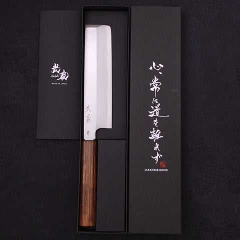 Usuba(Kanto) Blue Steel #2 Kasumi Sumi Urushi Handle 165mm (6.5”)-[Musashi]-[Japanese-Kitchen-Knives]