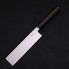 Usuba(Kanto) Blue Steel #2 Suminagashi Buffalo Ebony Handle 180mm (7”)-[Musashi]-[Japanese-Kitchen-Knives]