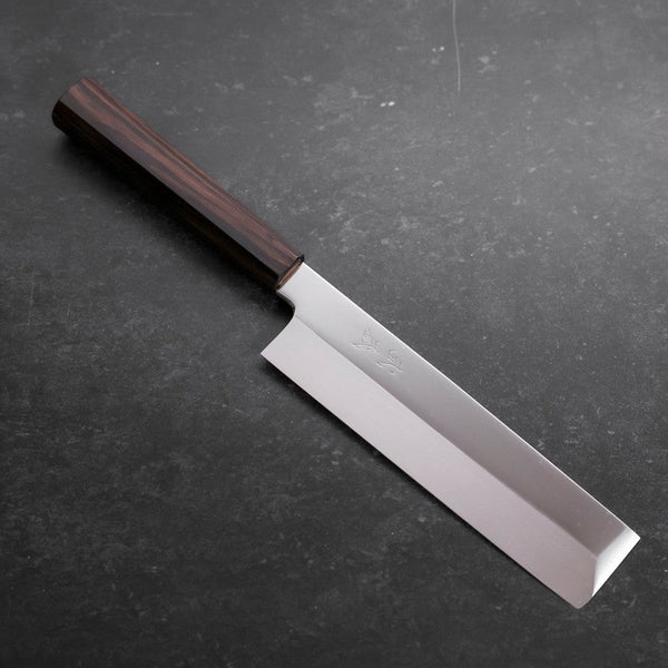 薄刃(関東) 銀三本焼 鏡面 黒檀水牛柄 180mm – MUSASHI