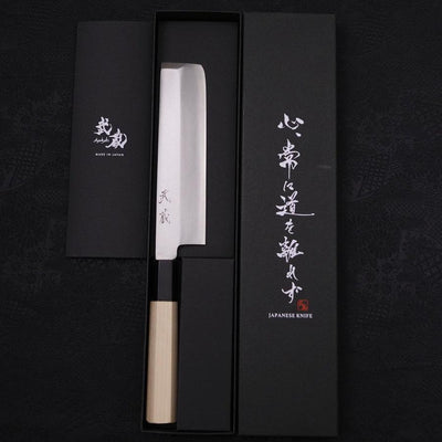 Usuba(Kanto) Molybdenum Polished Buffalo Magnolia Handle 165mm-Molybdenum-Polished-Japanese Handle-[Musashi]-[Japanese-Kitchen-Knives]