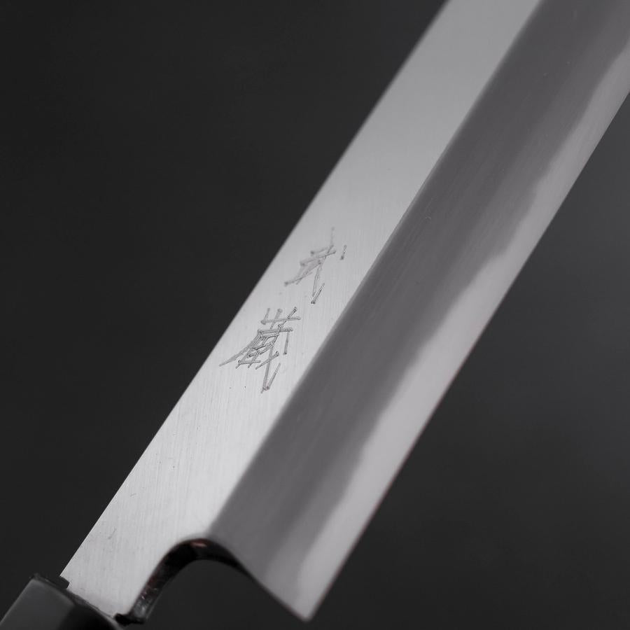 ★新品送料込★白鋼鎌薄刃包丁180mm六寸右片刃和包丁ムキモノ化粧箱入 薄刃(関東) 片刃 白紙2号 霞 墨漆柄 180mm – MUSASHI