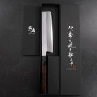 Usuba(Kanto) White Steel #2 Kasumi Buffalo Ebony Handle 165mm (6.5”)-[Musashi]-[Japanese-Kitchen-Knives]