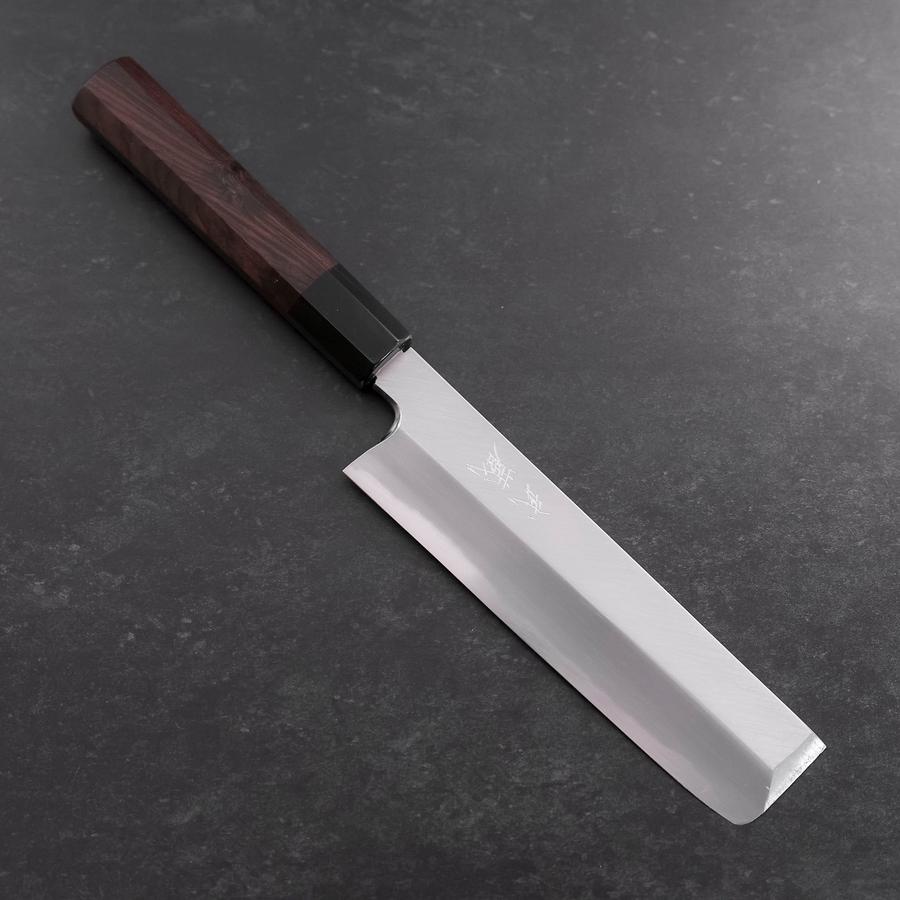 薄刃(関東) 片刃 白紙2号 霞 墨漆柄 180mm – MUSASHI