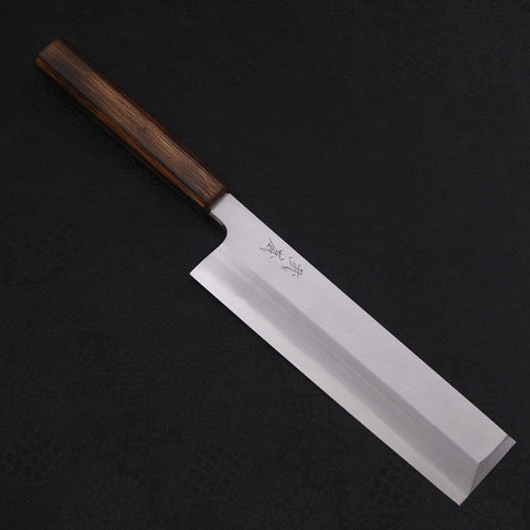 Usuba(Kanto) White Steel #2 Kasumi Sumi Urushi Handle 210mm (8.3”)-[Musashi]-[Japanese-Kitchen-Knives]