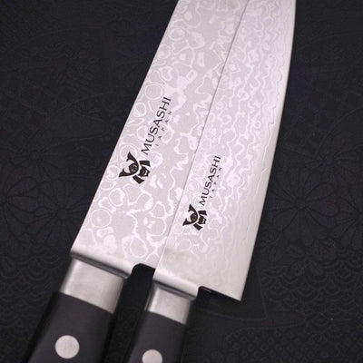 VG-10 Damascus Santoku/Petty Set Traditional Washi Gift Wrapping-Green-VG-10-Damascus-Western Handle-[Musashi]-[Japanese-Kitchen-Knives]