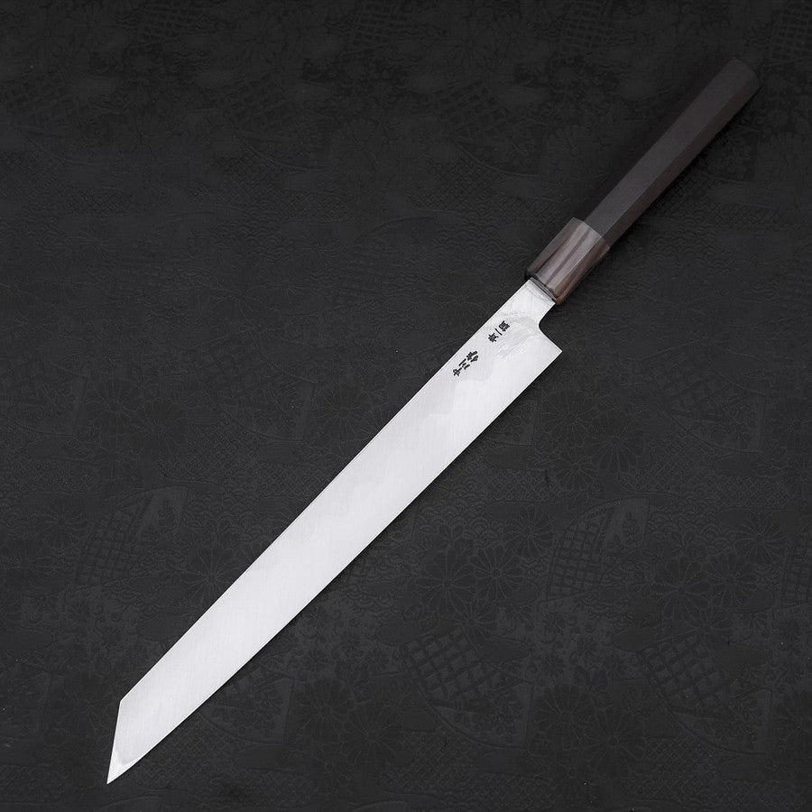 柳切付 青紙1号 霞 黒檀水牛柄 270mm 鞘付き – MUSASHI