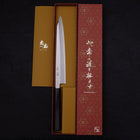 Yanagi Kiritsuke Blue Steel #2 Kasumi Buffalo Ebony Handle 240mm (9.4”)-[Musashi]-[Japanese-Kitchen-Knives]