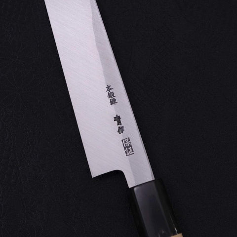 Yanagi Kiritsuke Blue Steel #2 Kasumi Magnolia Buffalo Handle 270mm (10.6”)-[Musashi]-[Japanese-Kitchen-Knives]