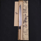 Yanagi Kiritsuke Blue Steel #2 Kasumi Magnolia Buffalo Handle 270mm (10.6”)-[Musashi]-[Japanese-Kitchen-Knives]