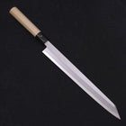 Yanagi Kiritsuke Blue Steel #2 Kasumi Magnolia Buffalo Handle 270mm (10.6”)-[Musashi]-[Japanese-Kitchen-Knives]