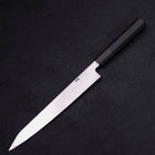 Yanagi Kiritsuke Blue Steel #2 Kurouchi Buffalo Ebony Handle 240mm (9.4”)-[Musashi]-[Japanese-Kitchen-Knives]