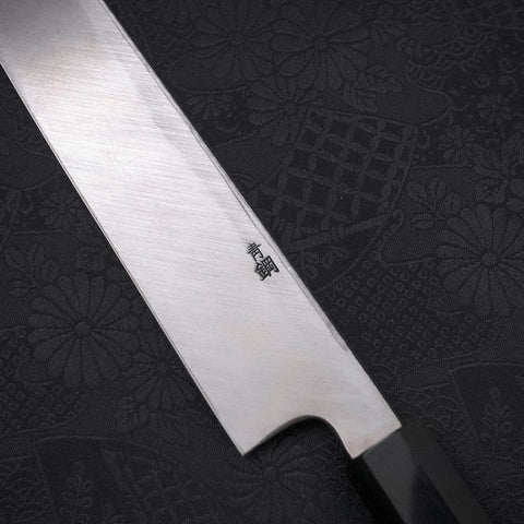 Yanagi Kiritsuke Blue Steel #2 Kurouchi Buffalo Ebony Handle 270mm (10.6”)-[Musashi]-[Japanese-Kitchen-Knives]