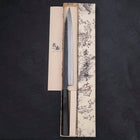 Yanagi Kiritsuke Blue Steel #2 Kurouchi Buffalo Ebony Handle 300mm (11.8”)-[Musashi]-[Japanese-Kitchen-Knives]