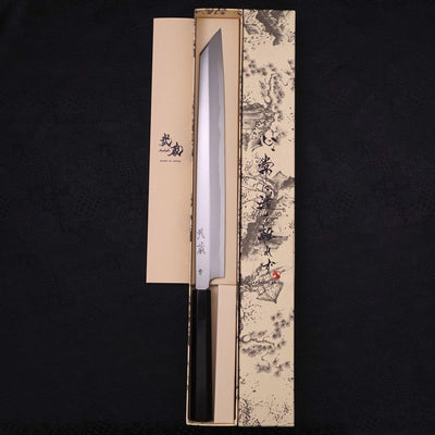 Yanagi Kiritsuke Blue steel #2 Kasumi Buffalo Ebony Handle 300mm-Blue steel #2-Kasumi-Japanese Handle-[Musashi]-[Japanese-Kitchen-Knives]