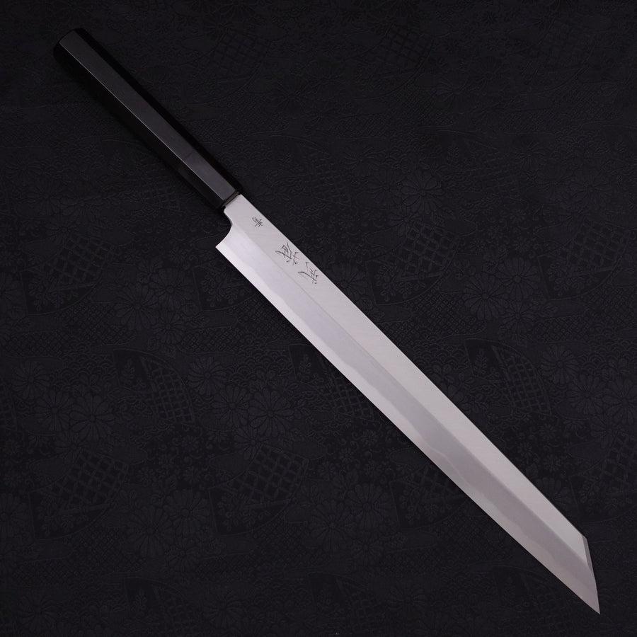 柳切付 青紙2号 磨き 黒檀水牛柄 300mm – MUSASHI