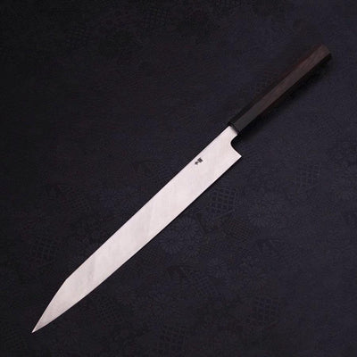 Yanagi Kiritsuke Blue steel #2 Kurouchi Buffalo Ebony Handle 300mm-Blue steel #2-Kurouchi-Japanese Handle-[Musashi]-[Japanese-Kitchen-Knives]