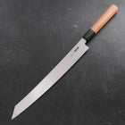 Yanagi Kiritsuke Silver Steel #3 Damascus Mirror Buffalo Teak Handle 300mm (11.8”)-[Musashi]-[Japanese-Kitchen-Knives]