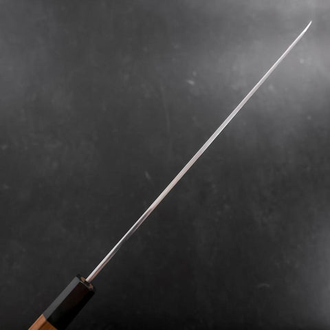 Yanagi Kiritsuke Silver Steel #3 Damascus Mirror Buffalo Teak Handle 300mm (11.8”)-[Musashi]-[Japanese-Kitchen-Knives]