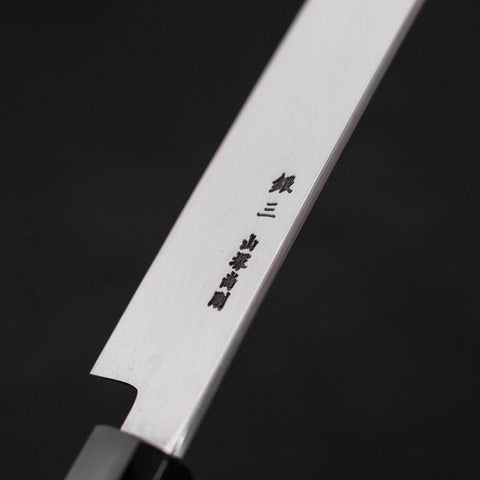 Yanagi Kiritsuke Silver Steel #3 Damascus Mirror Buffalo Walnut Handle 270mm (10.6”)-[Musashi]-[Japanese-Kitchen-Knives]