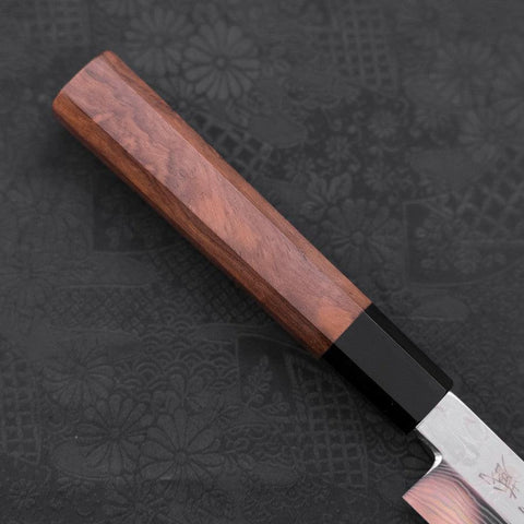 Yanagi Kiritsuke Silver Steel #3 Damascus Mirror Buffalo Walnut Handle 270mm (10.6”)-[Musashi]-[Japanese-Kitchen-Knives]