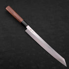 Yanagi Kiritsuke Silver Steel #3 Damascus Mirror Buffalo Walnut Handle 270mm (10.6”)-[Musashi]-[Japanese-Kitchen-Knives]