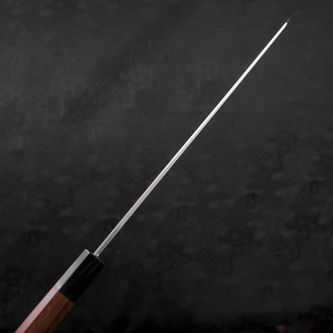 Yanagi Kiritsuke Silver Steel #3 Damascus Mirror Buffalo Walnut Handle 300mm (11.8”)-[Musashi]-[Japanese-Kitchen-Knives]