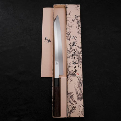 Yanagi Kiritsuke Silver Steel #3 Honyaki Mirror Buffalo Wenge Handle 270mm (10.6”)-[Musashi]-[Japanese-Kitchen-Knives]