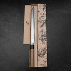 Yanagi Kiritsuke Silver Steel #3 Kasumi Buffalo Magnolia Handle 300mm (11.8”)-[Musashi]-[Japanese-Kitchen-Knives]