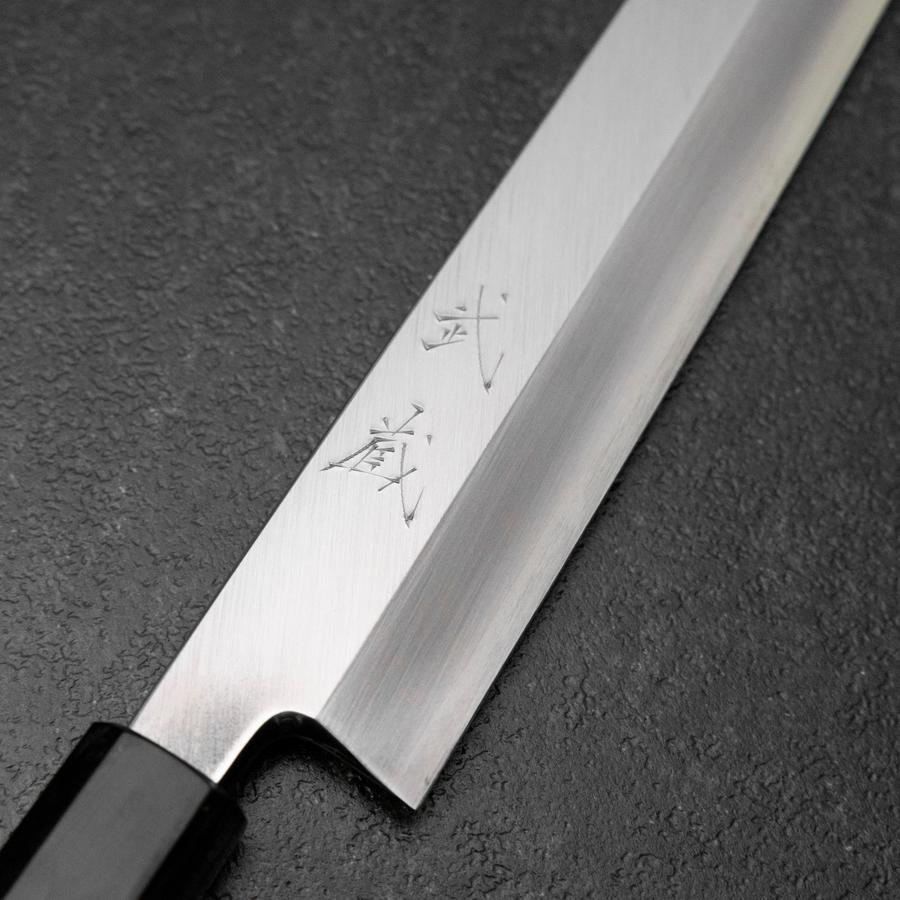Yanagi Kiritsuke Silver Steel #3 Kasumi Buffalo Magnolia Handle 300mm-[Musashi]-[Japanese-Kitchen-Knives]