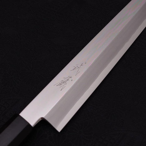 Yanagi Kiritsuke Silver Steel #3 Mirror Buffalo Ebony Handle 270mm (10.6”)-[Musashi]-[Japanese-Kitchen-Knives]