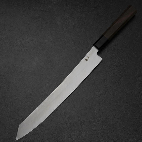 Yanagi Kiritsuke Silver Steel #3 Suminagashi Buffalo Walnut Handle 270mm-[Musashi]-[Japanese-Kitchen-Knives]