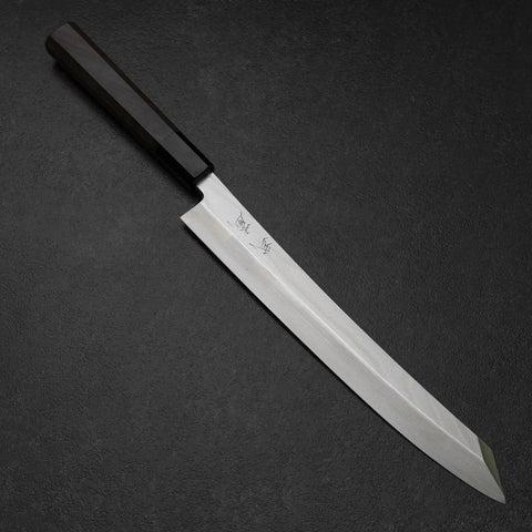 Yanagi Kiritsuke Silver Steel #3 Suminagashi Buffalo Walnut Handle 270mm-[Musashi]-[Japanese-Kitchen-Knives]