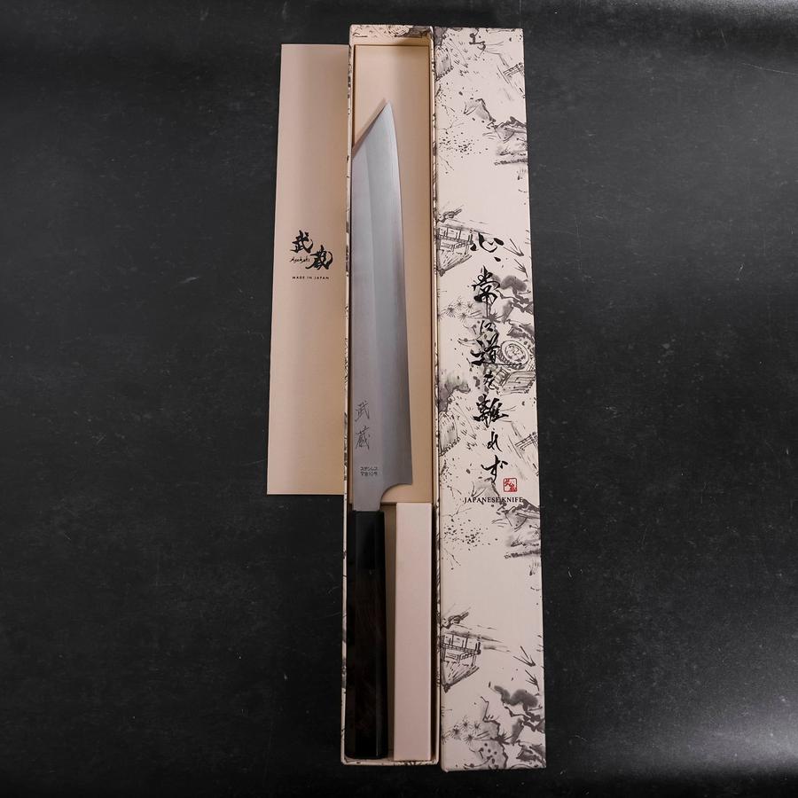 Yanagi Kiritsuke VG-10 Kasumi Buffalo Ebony Handle 250mm – MUSASHI