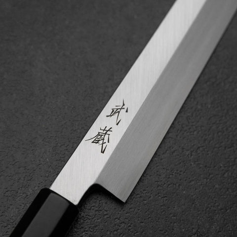 Yanagi Kiritsuke White Steel #2 Kasumi Buffalo Ebony Handle 270mm (10.6”)-[Musashi]-[Japanese-Kitchen-Knives]