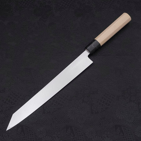 Yanagi Kiritsuke White Steel #2 Kasumi Buffalo Magnolia Handle 240mm (9.4”)-[Musashi]-[Japanese-Kitchen-Knives]