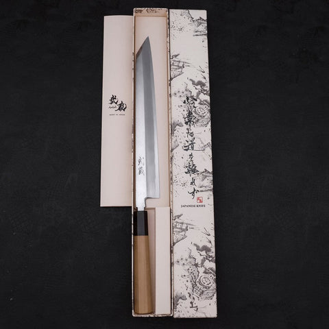 Yanagi-Kiritsuke White Steel #2 Kasumi Buffalo Magnolia Handle 270mm (10.6”)-[Musashi]-[Japanese-Kitchen-Knives]
