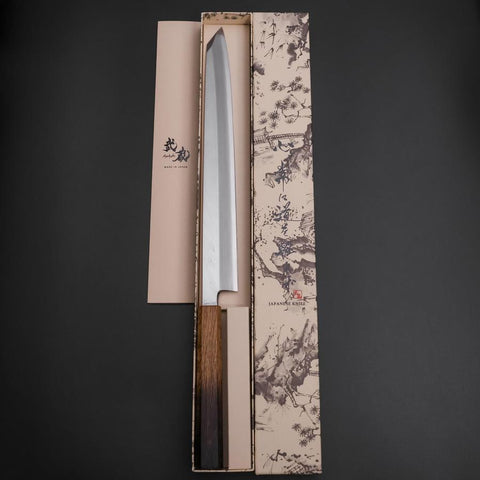 Yanagi Kiritsuke White Steel #2 Kasumi Yaki Urushi Handle 290mm (11.4”)-[Musashi]-[Japanese-Kitchen-Knives]