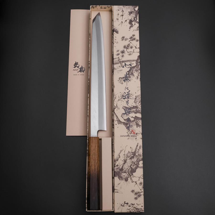 Yanagi Kiritsuke White Steel #2 Kasumi Yaki Urushi Handle 290mm-[Musashi]-[Japanese-Kitchen-Knives]