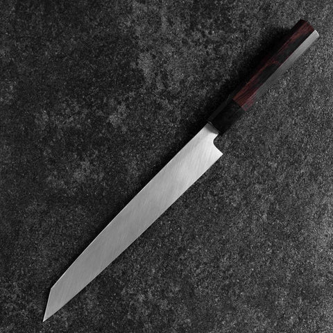 Yanagi Kiritsuke White Steel #2 Mirror Buffalo Ebony Handle 235mm-[Musashi]-[Japanese-Kitchen-Knives]