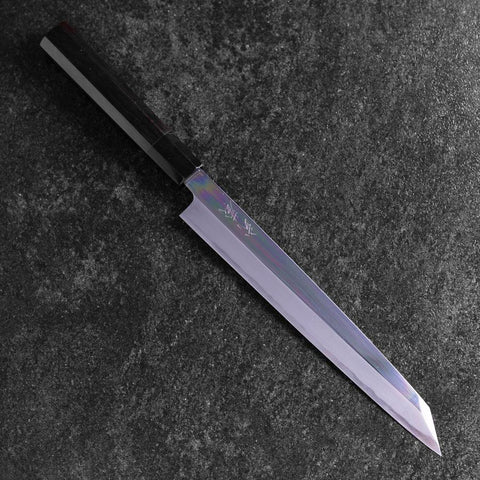 Yanagi Kiritsuke White Steel #2 Mirror Buffalo Ebony Handle 235mm-[Musashi]-[Japanese-Kitchen-Knives]