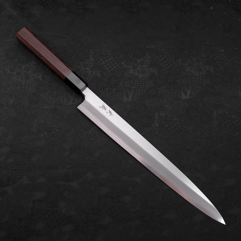 Yanagiba AUS-10 Polished Buffalo Wenge Handle 300mm (11.8”)-[Musashi]-[Japanese-Kitchen-Knives]