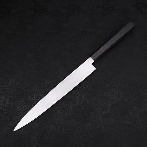 Yanagiba AUS-10 Polished Ebony Handle 270mm (10.6”)-[Musashi]-[Japanese-Kitchen-Knives]