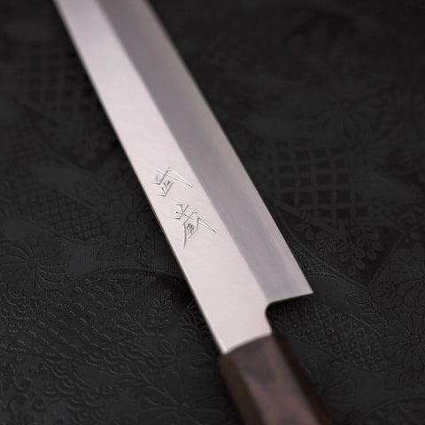 Yanagiba AUS-10 Polished Ebony Handle 270mm (10.6”)-[Musashi]-[Japanese-Kitchen-Knives]